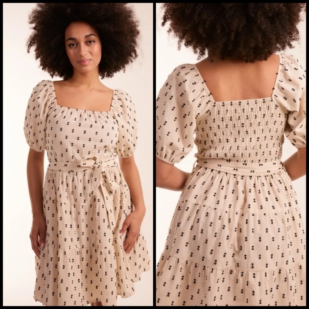 Cutesy, SIM & SAM, milkmaid linen dress!!